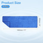 HARFINGTON 4 Pack Microfiber Cleaning Cloth, 71" x 24" Multi-Functional Cleaning Towels Reusable Absorbent Rags for Car Wash Kitchen Household Window Clean, Sapphire Blue