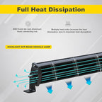 5D 52'' inch Straight LED Light Bar + 4'' inch White/Amber Yellow LED Pods Strobe Light Driving Fog Light Spot Flood Combo Beam Offroad Lighting with Switch Wiring Harness for Truck Pickup ATV