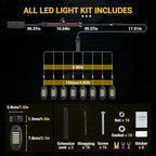 Hovano 8 Pods White Rock Light Kit with Wired Switch - 6500K Pure White LED Underglow, IP68 Waterproof, Super Bright 36 LEDs for Trailer Off Road SUV UTV ATV RZR Car