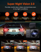 Vantrue E2 Pro Dash Cam Front and Rear, 2.5K Upgrade Rear Cam, STARVIS 2, 4K+2.5K Dash Camera for Cars, Voice Control, WiFi, GPS, Night Vision, 24H Parking Mode, Loop Recording, 2.45" IPS, Support 1TB