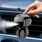 Robot Intelligent Aromatherapy Machine, Smart Cute Robot Car Air Freshener, Fine Spray/Fillable/Four-Gear Adjustment/Vibration Sensing/On-Off/Large Capacity Long-Lasting Fragrance/V3 (Black, Cologne)