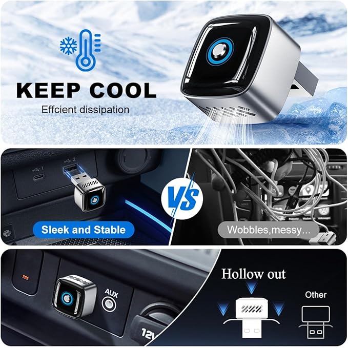 Car Play Wireless Adapter for Apple iPhone iOS 10+ & Cars from 2015+ Android 11+ Android Auto, Plug & Bluetooth Connect 2-in-1 Adapter Convert Wired to Wireless Dongle carplay (Metal Black)
