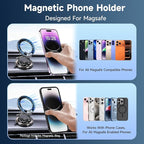 Magnetic Car Phone Holder, 360° Adjustable Suction Cup Universal Phone Mount, Multi-Scene for Car Office Gym Home, Compatible with iPhone 17/16 Pro Max & Other Magnetic Phones (Black)