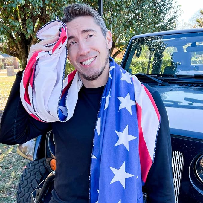 Gone For a Run Car Seat Towel Cover – Hooded Moisture-Wicking Microfiber Seat Protector – 30" x 60" – for Runners and Outdoor Enthusiasts – Patriotic