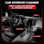 Carfidant Car Interior Cleaner – Stain Remover & Odor Eliminator – No Residue Finish – Safe on Leather, Fabric, Carpet & Plastic – Detailing Spray with Microfiber Towel – 18oz
