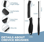 TQRR 3Pcs Cleaning Brush- Includes 1 Soft Bristle Cleaning Brush, 2 Hard Crevice Brush, Bathroom Cleaning Brush, Multifuntianal Grout Brush, Cleaning Tools for Auto Vent Wheel Kitchen House (Black)