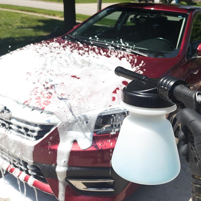 Image Wash Products - Foam Cannon for Garden Hose - Connects to Any Garden Hose - Ultimate Car Wash Foamer to Help Wash Your Car or Truck - (Comes with 3 Separate Dilution Tips) - Truck/Car/RV/Boat