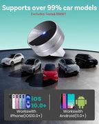 OTTOCAST Mini Tube 2026 Wireless CarPlay & Android Auto Adapter, Ultra-Fast Auto Reconnect,WiFi 6 & Bluetooth 5.4,Mini Plug & Play Dongle for Cars with Wired CarPlay