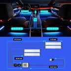 Honalia Interior Car Lights, 4Pcs Car LED Lights with Music Mode and Scene Options, Footwell Lighting for Car with Smart APP Control & USB Charger for Truck DC 5V