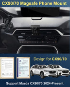 Designed for MagSafe Car Mount for 2026 Mazda cx70 cx90 Phone Holder 2026 15W Fast Wireless Charging 2026 Mazda CX-70 CX-90 Phone Mount 2026 Mazda CX90 Accessories Support 2024-present cx90/70