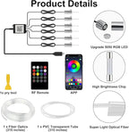 Car LED Interior Strip Lights 6 in 1 APP and Remote Control, RGB 16 Million Colors Ambient Lighting Kit with 315 inches Fiber Optic,Car Decoration for Dash Door Roof