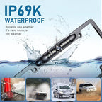 GLK Backup Camera, AHD 1080P License Plate Backup Camera, Night Vision Rear View Camera with 8 LEDs, Wide Angle IP69K Waterproof Reverse Rear Camera for 12-24V Car Vehicle SUV RV