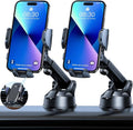 HTU 2026 Ultimate Best【True Military-Grade & Safety Cert】 Universal Cell Phone Holder Truck Car Mount for Dashboard Windshield Air Vent for iPhone 17 16 Pro Max 15 Samsung 2pcs,Black