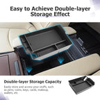 LUWU 2025 2026 Sienna Center Console Organizer for 2021 2022 2023 2024 2025 2026 Sienna Accessories Armrest Console Storage Box Insert Tray ABS Material Black