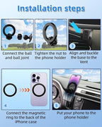 PZK Car Phone Mount for Mazda CX-30 CX30 2019-2022 2023 2024 2025 Accessories Custom Air Vent Car Phone Holder Compatible with Magsafe Magnetic Hands Free 360° Rotation Cell Phone Automobile Cradles
