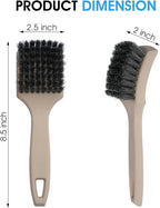 Nanoskin 8.5 Inch Heavy-Duty Tire Cleaning Brush - Ergonomic Steel Wire Scrub for Whitewall & Sidewall | Professional Auto Detailing Tool, Enhanced Grip for Automotive & Household Use