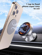 2 Pack Magnetic Phone Holder for Car, [ Strong Magnet ] Magnetic Phone Holder, Dashboard Phone Holder Mount 360 Adjustable, Car Mount for iPhone Samsung etc All Smartphones, Sliver