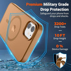SUPFINE Magnetic for iPhone 12 Mini Case & iPhone 13 Mini Case (Compatible with MagSafe) (Military Grade Drop Protection) Slim Translucent Matte Shockproof Phone Cover,Brown
