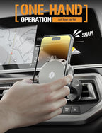 ToughTested MagTough 3-in-1 MagSafe Car Mount - Heavy Duty Magnetic Phone Holder for Truck, Dashboard, Windshield & Vent - 360 Rotation Foldable Support Legs - Universal Fit for iPhone & Android