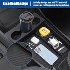 Lower Center Console Organizer for 2022-2026 Rivian R1T & R1S Accessories, Floor Console Storage Tray Insert with Cup Holder