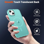 SUPFINE Magnetic for iPhone 14 Case & iPhone 13 Case (Compatible with MagSafe)(Military Grade Drop Protection) Slim Translucent Matte Shockproof Phone Cover,Blue Green
