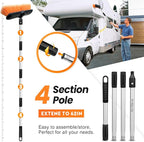 ARTIPOLY 65" Car Wash Brush with Extension Pole, Car Wash 10” Dip Soft Brush, No Scratch Car Cleaning Brush Supplies for RV Boat Truck SUV, House Siding, Snow, Floors, Extension Aluminum Alloy