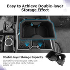LUWU 2025 Tundra Center Console Cup Holder Compatible with 2022 2023 2024 2025 Toyota Tundra Interior Accessories Center Console TPE Cup Holder Insert Tundra 2025 Accessories