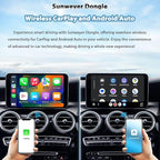 Sunweyer Wireless CarPlay & Android Auto Adapter 2 in 1 Auto Connect Box, Supports Online Updates Wired to Wireless for Cars Have Wired Carplay