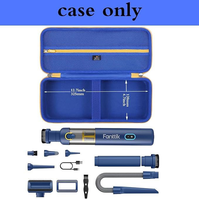 Aproca Blue Portable Hard Storage Case, for Fanttik V8 Apex/Slim V8 Mate Cordless Car Vacuum and Accessories (Case Only)