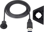 zdyCGTime USB C to USB 3.0 A Threaded Flush Mount Waterproof Cable Adapter USB 3.0 Male to USB C Female Panel Mount Extension Cable, for Car Boat Truck Yacht Motorcycle, (1.5M/5Ft)