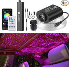 Meteor 6W Mini Size Twinkle Starlight Headliner Kit with Shooting Star, 650pcs*0.03in*9.8ft Fiber Optic Lights, Bluetooth APP/Remote Control/Music Effect, RGBW Starlight for Car Roof Ceiling