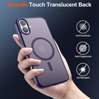 SUPFINE Magnetic for iPhone 17 Case (Compatible with MagSafe)(Military Grade Drop Protection) Translucent Matte Shockproof with Anti-Fingerprint Phone Cover,Dark Purple