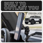 Tackform Link Phone Mount with Top Dash Clip - Compatible with 2021-2025 Ford Bronco | Aluminum | Zero Slip, Anti-Scratch | Universal Magnetic Phone Holder | 2" Arm | Green | (NOT MAGSAFE Compatible)