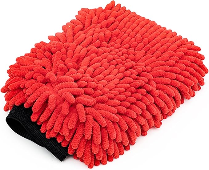 Stoner Car Care 95300 Premium Microfiber Knobby Car Wash Mitt Scratch Free Lint Free, Red
