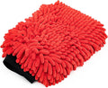Stoner Car Care 95300 Premium Microfiber Knobby Car Wash Mitt Scratch Free Lint Free, Red