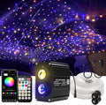 AKEPO 18W Meteor Twinkle 2-in-1 APP Fiber Optic Lights, RGBW Dual Color Twinkle 750pcs of 9.8ft/3m Mixed Size Fiber Strands+240pcs Fiber Shooting Star Ceiling Light Kit for Starlight Headliner/Home