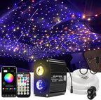 AKEPO 18W Meteor Twinkle 2-in-1 APP Fiber Optic Lights, RGBW Dual Color Twinkle 750pcs of 9.8ft/3m Mixed Size Fiber Strands+240pcs Fiber Shooting Star Ceiling Light Kit for Starlight Headliner/Home
