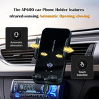 Car Mount Wireless Charger 15W Fast Charging Compatible with iPhone, Find My Supported MFi Certified Anti-Lost Air Vent Holder with Auto-Sensing & 360° Rotation