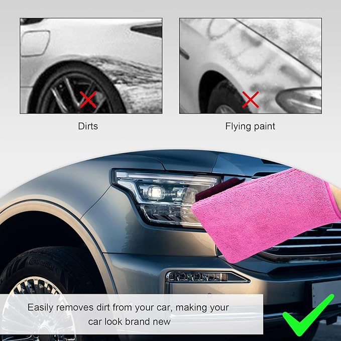 2 PCS Clay Mitt, Scratch-Free Microfiber Clay Bar Alternative Mitt Car Detailing Glove, Car Cleaning & Polishing Tool Clay Eraser Mitt for Paint Glass Wheels, Car Accessories (Purple)
