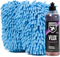 Microfiber Car Wash Mitt + VLUX Soap – Double-Sided Car Washing Mitts for Exterior Vehicle Washing & Dusting, Lint-Free, Scratch-Free Chenille Wash Glove, High Absorption Capacity – 2 Pack