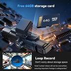AZDOME 4 Channel Dash Cam 360°View,2K Dash Camera for Cars,Front and Rear Left Right Wireless Car Camera,Find My & APP Control,Built-in GPS 5.8G WiFi,Night Vision,24H Parking Mode,Free 64GB Card
