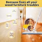 PIPIHUA Beeswax Polish and Conditioner for Wood Furniture - Waterproof & Restorer Wood Wax, Multipurpose Beeswax Furniture Polish and Cleaner for All Types and Colours, Lemon(2×100g with 3 Sponges)