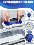 15°Curved Car Wash Brush with Long Handle Kit, 55-Inch 4-Section Extendable Pole with Replacement Head, Chenille Mitt, Tire & Wheel Hub Brushes, Towel, Storage Bag for Car, RV, Truck [Scratch Free]