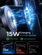 LISEN 15W Magsafe Car Mount Charger, Magnetic Wireless Car Charger, Suction Phone Mount, Vacuum Magnetic Phone Holder for Car Charger for iPhone 17 Pro Max 16 15 14 13 12, Samsung,Pixel, Gifts for Mom