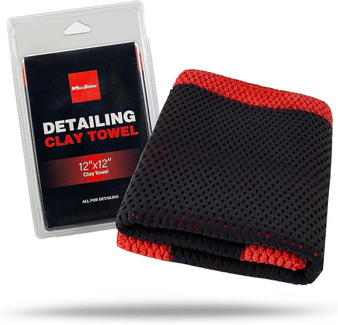 Maxshine Magic Clay Bar Towel 2.0 - Fine Grade for Car Clay Bar Auto Detailing - Removes Surface Contaminants from Paintwork, Glass, Plastic, & Metal Surfaces (Fine Grade)