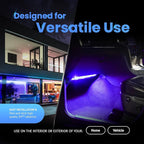 Alpena MAX LED Light Strip Starter Kit – EZ-Link Modular 12V Plug-and-Play Lighting for Cars & Trucks, Interior/Exterior Stick-On Light Strips, 2×12” Weatherproof Strips, Purple