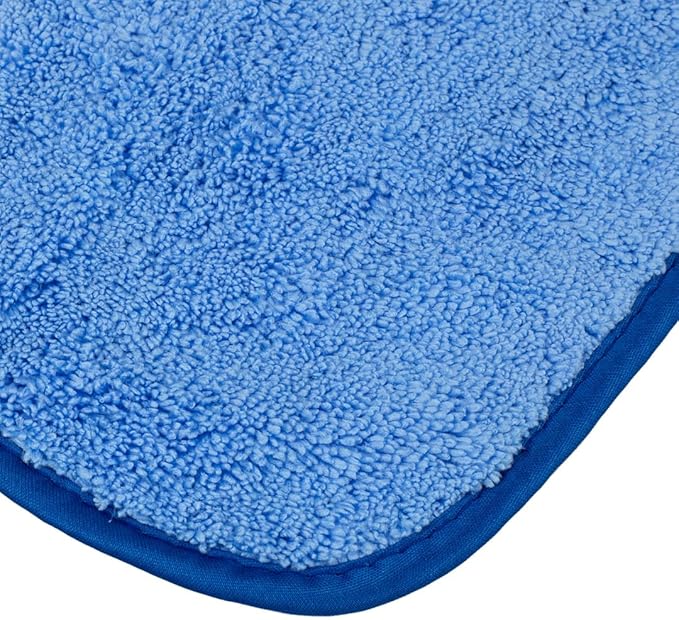 Maxshine 16”x16” Universal 380GSM Blue Zero Crazy Microfiber Towel Cleaning Cloth with Blue Silk Border - Ultra-Soft & Absorbent, Ideal for Car Detailing & Cleaning