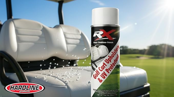 Hardline Products USA RX Upholstery Multi-Purpose Foaming Cleaner – Professional Grade Golf Cart Seat Cleaner & Vinyl Restorer – Removes Sunscreen, Mud, & Tree Sap from EZ-GO, Club Car, All Golf Carts
