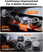 2026 Upgraded 360°Rotation Nano Gel Suction Phone Holder, Foldable Metal Vacuum Magnetic Phone Holder [119+LBS Max Suction] Tesla model Y/3 MagSafe car Phone Mount for iPhone 17 16 Pro Max S26 Ultra