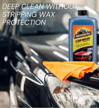 Concentrated Car Wash 24 oz Bundle with Microfiber Cloth - Powerful Car Wash Soap for Tough Dirt and Road Grime - Gentle on Wax Protection - Foaming Car Soap for a Spotless Shine - (2 Items)